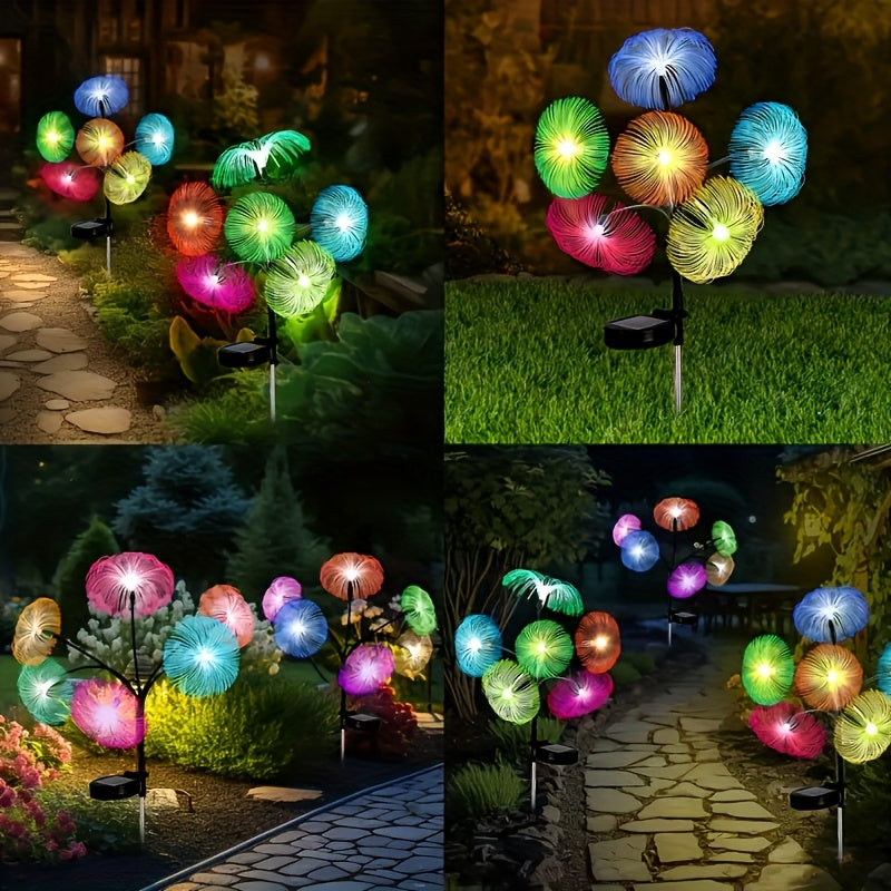 Solar 6 Jellyfish Outdoor Light - Automatic On/Off Solar Garden Lantern with Hanging Tentacle Design, Suitable for Path, Lawn, Patio, Halloween, Christmas - Stainless Steel Construction, Lawn Decoration, Holiday Ornament