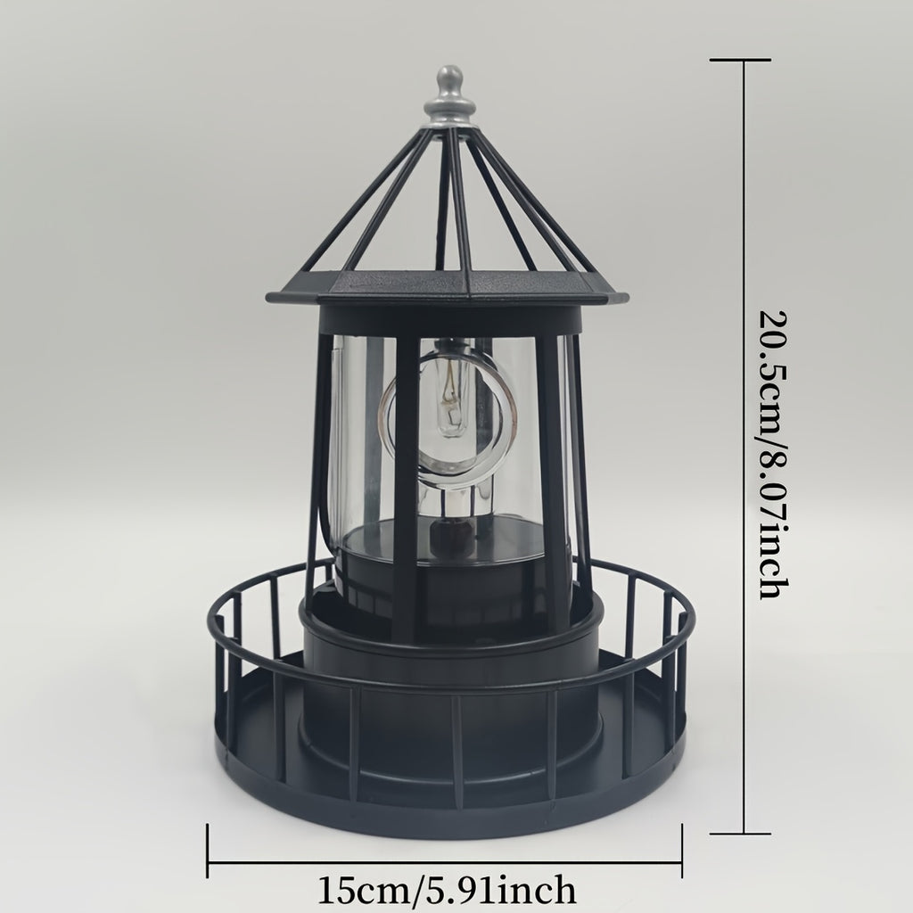 Solar Lighthouse, Solar Beacon Tower with Rotating Light Source, Outdoor Garden Landscape, Courtyard Light, Solar Lighthouse Statue Light Perfect for Outdoor Garden Paths and Patios