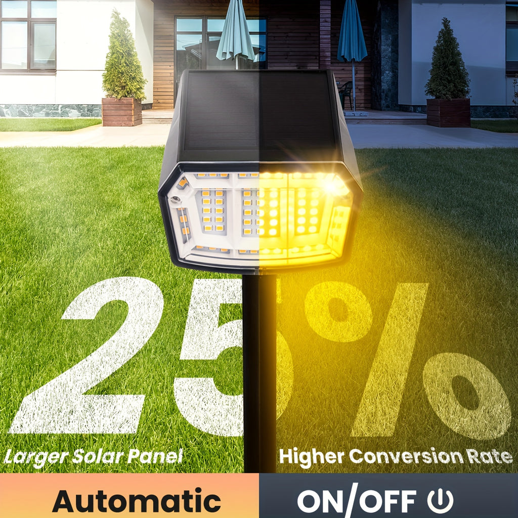 4/6-pack outdoor solar spotlight, IP65 protection rating, 63 LED beads, 3 lighting modes, total brightness 780 lumens, suitable for courtyards, gardens, houses, garages and pathway lighting