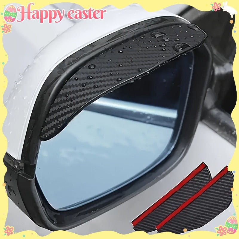 2Pcs Carbon Fiber Texture Car Side Mirror Rain Deflector - For Windproof Sun Visor, Reduces 90% of Raindrops, Enhances Clear Visibility, Sporty Style Exterior Upgrade, Mirror Rain Cover, Car Side Mirror Rain Cover, Car Window Rain Guard