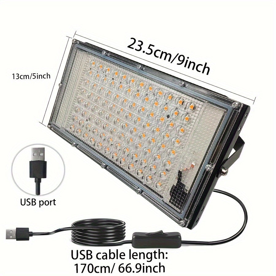 Full Spectrum Plant Grow Light with Interface, Supplemental Lighting for Vegetables, Succulents, Flowers, Fruits and Various Plants, Provides Complete Growth Illumination Coverage