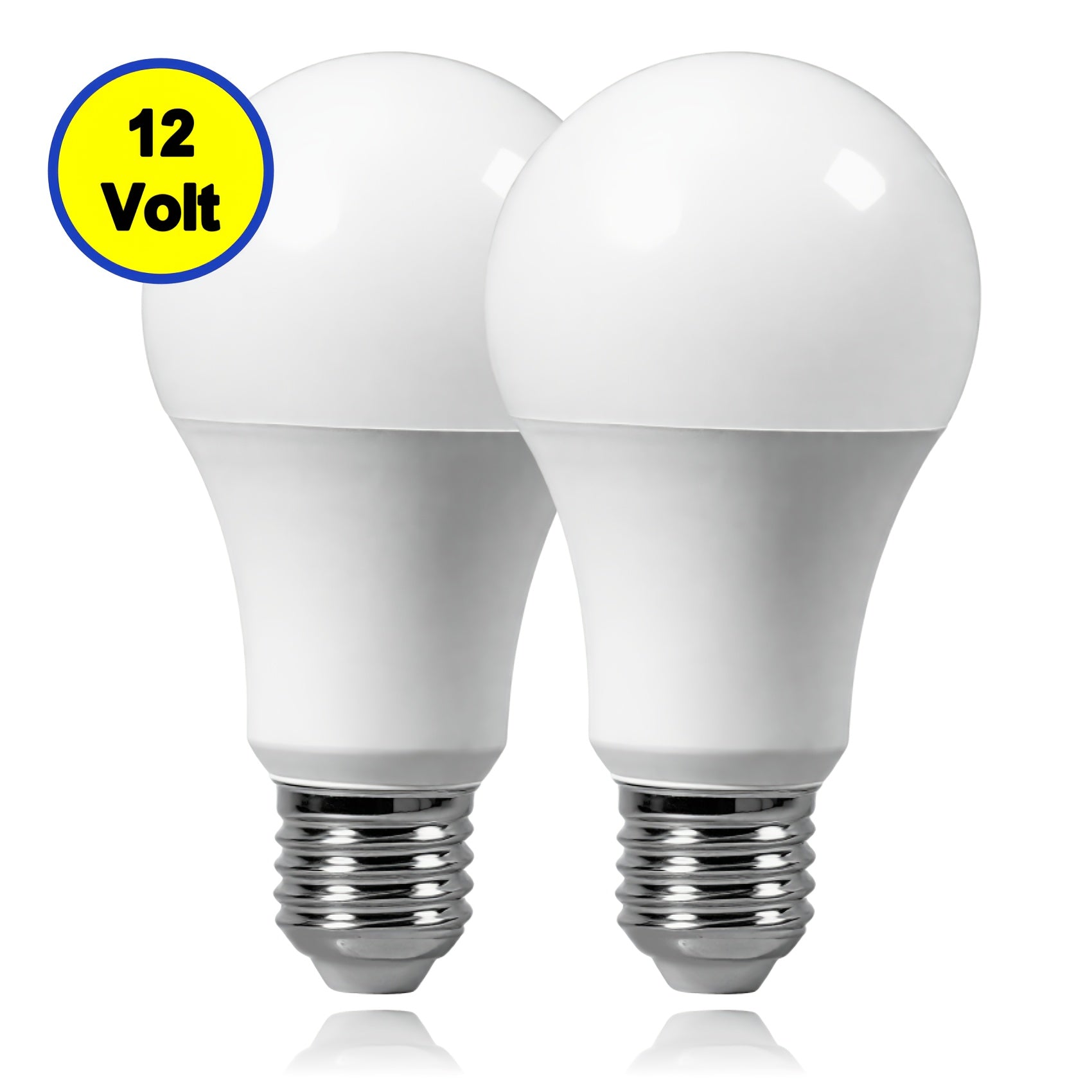 2-pack 12V low voltage LED tube, AC/DC dual-use, suitable for battery packs, generators, E27 screw base, shatterproof tube, high brightness (6500K/bright white, 4000K/daylight white, 3000K/warm white)