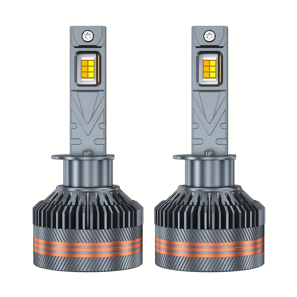Set of 2 H7 LED Headlights, Compatible with 9005/HB3, 9006/HB4, 9012, H11, H4 and H1 Bulbs, Available in 6000K White and 3000K Yellow Dual Colors, with One-Key Switch, High Brightness CSP Chip, No Battery Included
