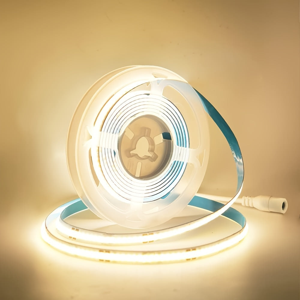 12V/24V320灯/米8mm宽COB灯带配DC连接器5米一套