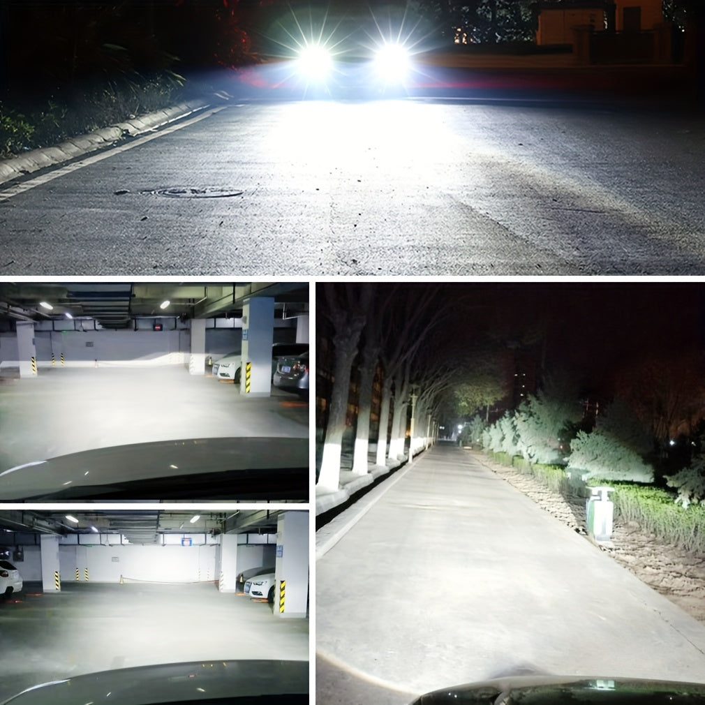 2-Pack, 90W, 28000 Lumens New LED Projector Lens Headlight, Easy to Install, with H4/9003/HB2 Connector, 3570 CSP Technology and Canbus Compatibility, for Cars and Motorcycles, with Dual High/Low Beam Function