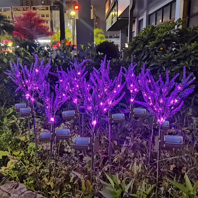 2pcs/3pcs/4pcs太阳能薰衣草太阳能草坪灯户外装饰庭院花园过道氛围景观灯