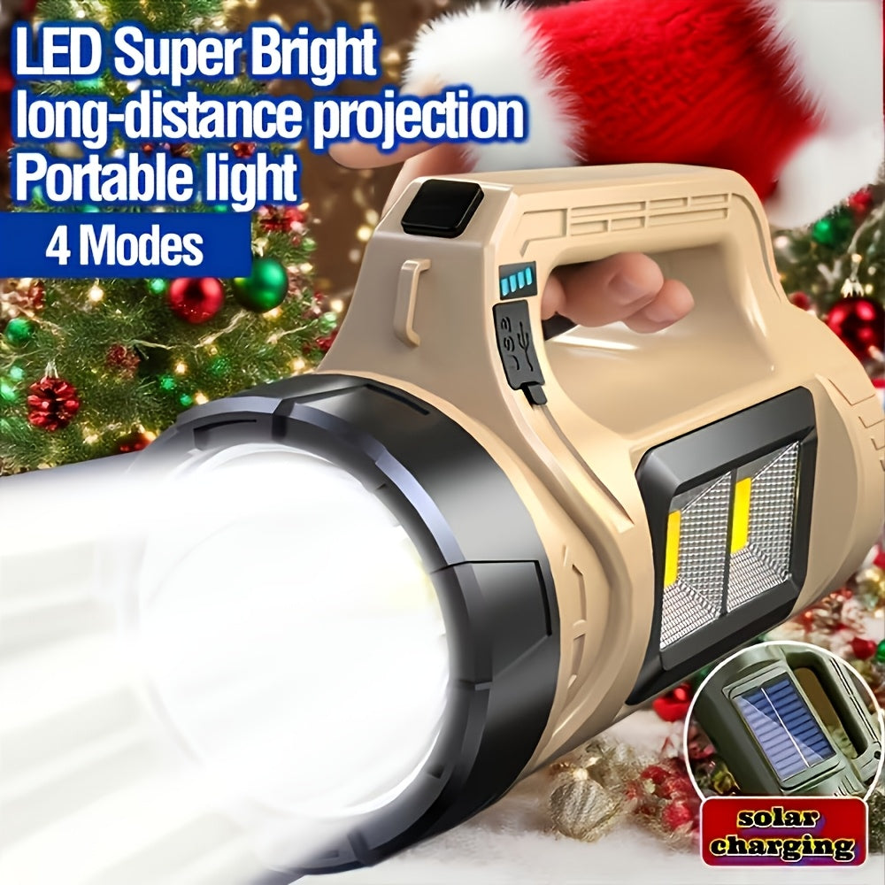 LiHangStar high-brightness portable lantern, solar rechargeable, portable side light design, USB charging, four lighting modes, suitable for outdoor camping, hiking, emergency lighting, holiday gift