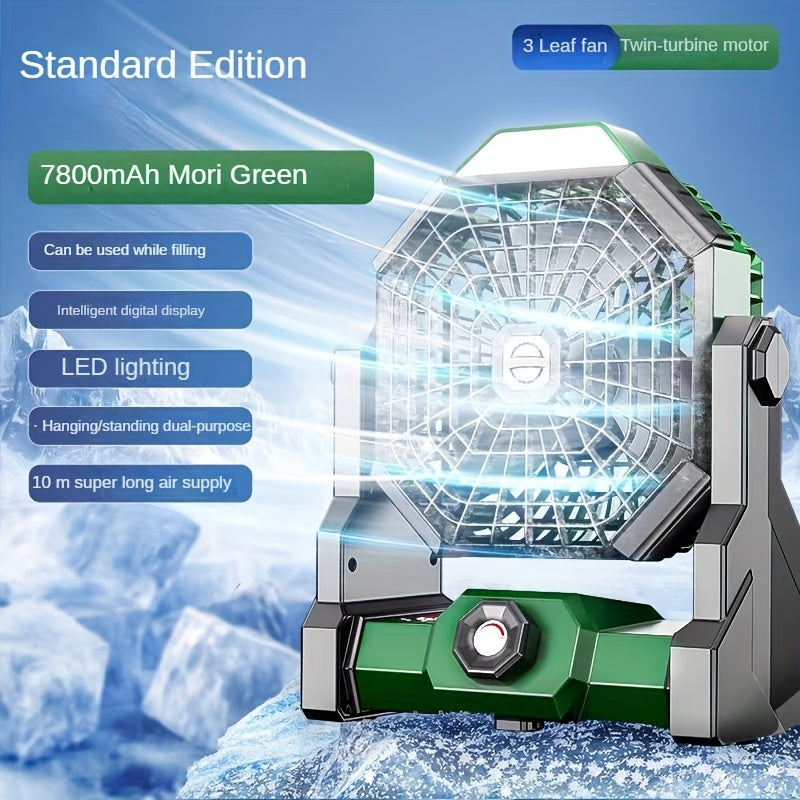 New Arrival Popular Outdoor Autumn Camping Fan, LED Light Fan with Adjustable Brightness, Portable Hanging Fan for Camping Tent Picnic Party Car Pet Kennel, USB Rechargeable Large Capacity Long Lasting Battery, Ideal Practical Festival Gift