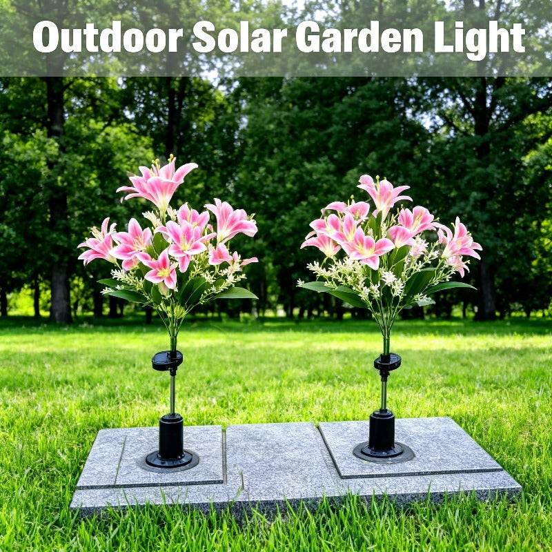 7-Head Solar LED Lily Flower Light, IP65 Outdoor Decoration, Ideal Choice for Valentine‘s Day, Garden, Courtyard, Yard and Romantic Anniversary Lighting