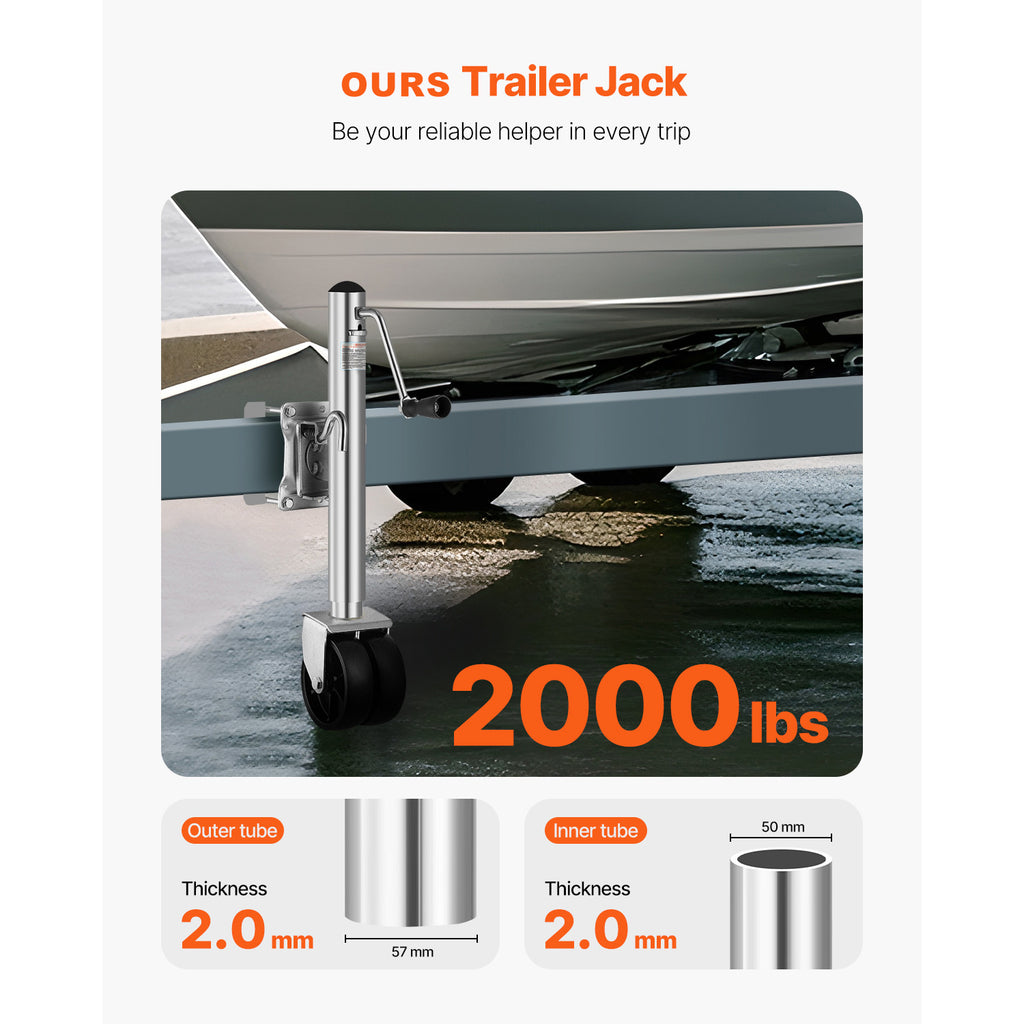 VEVOR Boat Trailer Crane Marine Heavy Duty Swivel Mount Tongue Crane 1000-2000 Lbs Load Capacity