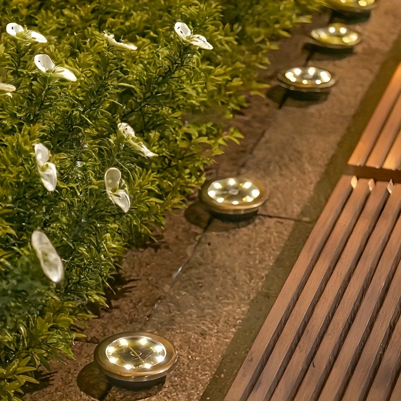 Solar Outdoor Ground Spotlight, Warm Light High-Brightness Landscape Lighting Lamp, Courtyard Patio Pathway Walkway Illumination, Garden Yard Lawn Ground Light, Home Outdoor Brightening Decorative Light
