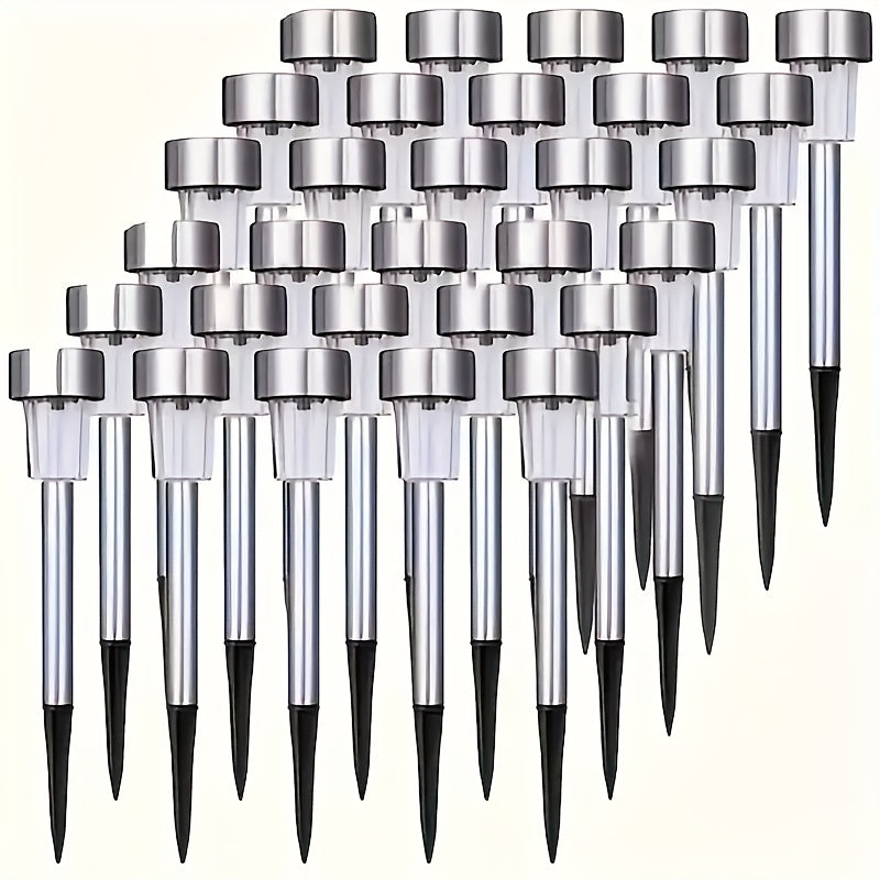 20/30/40/50-Pack Solar LED Light, Outdoor Stainless Steel Solar LED Stick Light, IP44 Waterproof Rating, Suitable for Courtyard, Lawn, Path, Patio, Driveway and Garden Landscape Decorative Light, Can Be Used for Holiday Parties