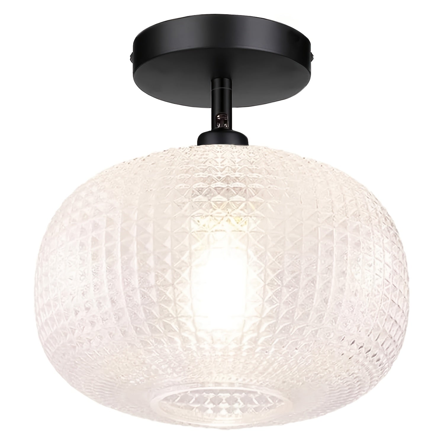 Glass Ceiling Light Globe Flush Mount Fixture Modern Farmhouse Lighting Semi-Flush Mount Light Suitable for Kitchen Hallway Bedroom Entryway Laundry Room Living Room Dining Room E26/E27 Base (Bulb Not Included)