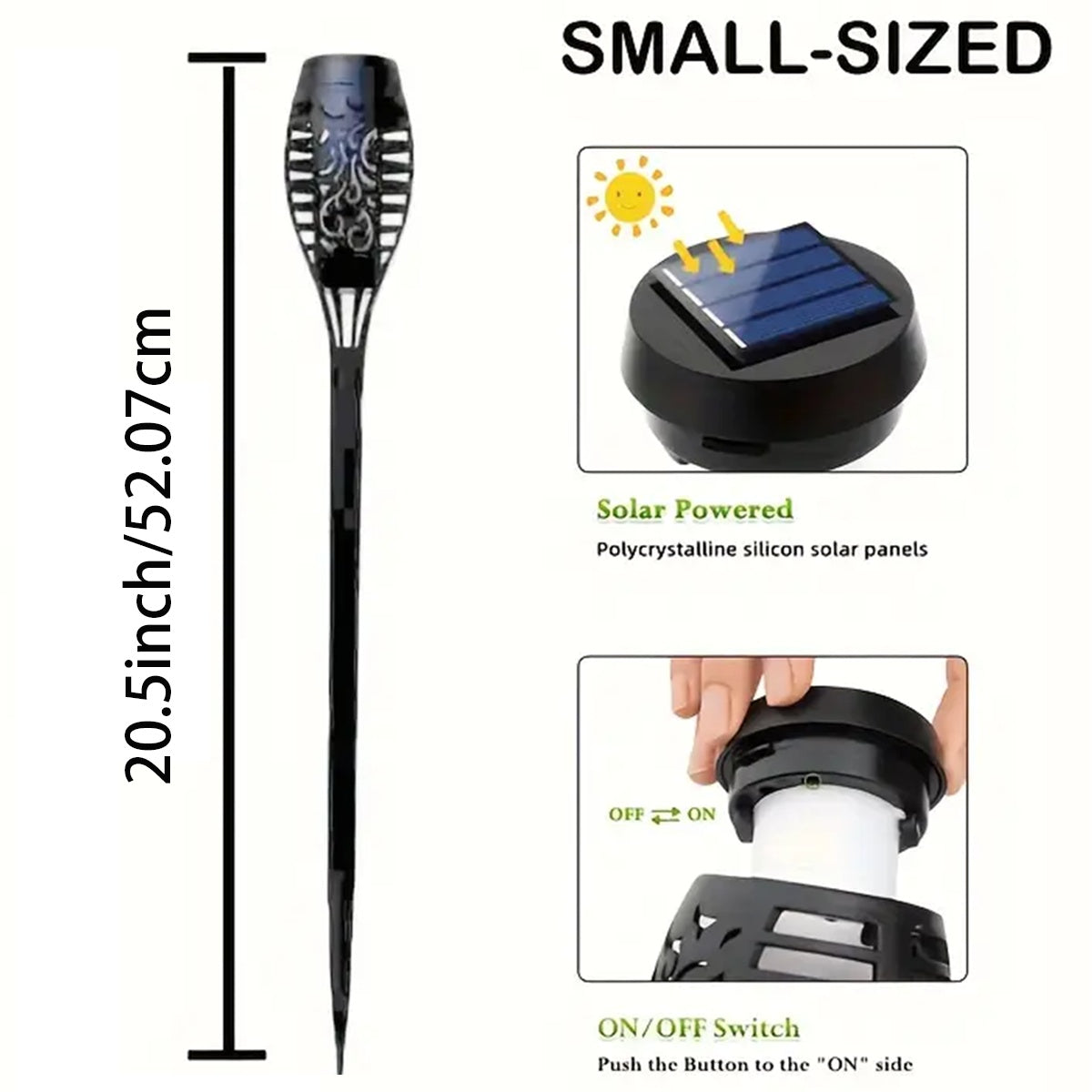 24-Piece Outdoor Solar Christmas Light, Dancing Flickering Flame Torch Light, Suitable for Lawn, Garden, Courtyard, etc., IP44 Protection Rating, Automatic On/Off, Solar Courtyard Decorative Light, Outdoor Christmas Decoration