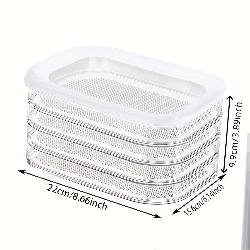 1/2/3/4 Tier Stackable Food Storage Containers, Fridge Storage Boxes, Meat Fresh-Keeping Box, Cooked Food Organizer, Stackable Leak-Proof Sealed Design, Reusable for Refrigerator & Freezer, Suitable for Cheese
