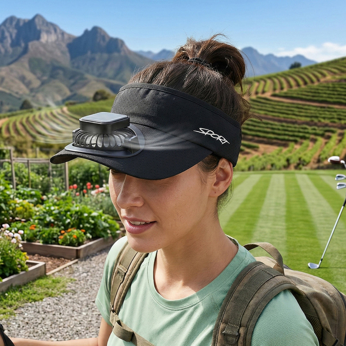 Men's Women's Hollow Baseball Cap with Solar Fan, Summer Sun Hat, Solar Outdoor Sun Visor Hat
