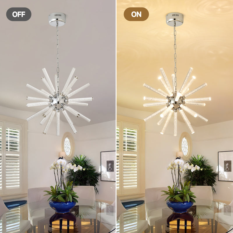 24-light bubble column pendant light, adjustable hanging lamp, living room dining room decorative light, hotel project lighting fixture