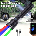 4-in-1 LED Aluminum Alloy Ultra-Bright Zoomable Outdoor Flashlight with 4 Light Sources, COB Side Emergency Light, Rechargeable High Lumen Tactical Flashlight, Ideal for Hiking, Hunting, Camping, Handheld Lighting, Fishing & Various Outdoor Activities