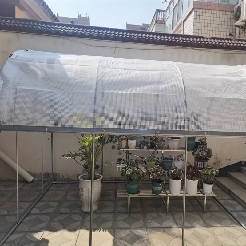 耐用防水户外油布，轻量透明油布，带PE网格，设计为防风窗帘，适用于花园家具，适合户外钓鱼和露营地面保护