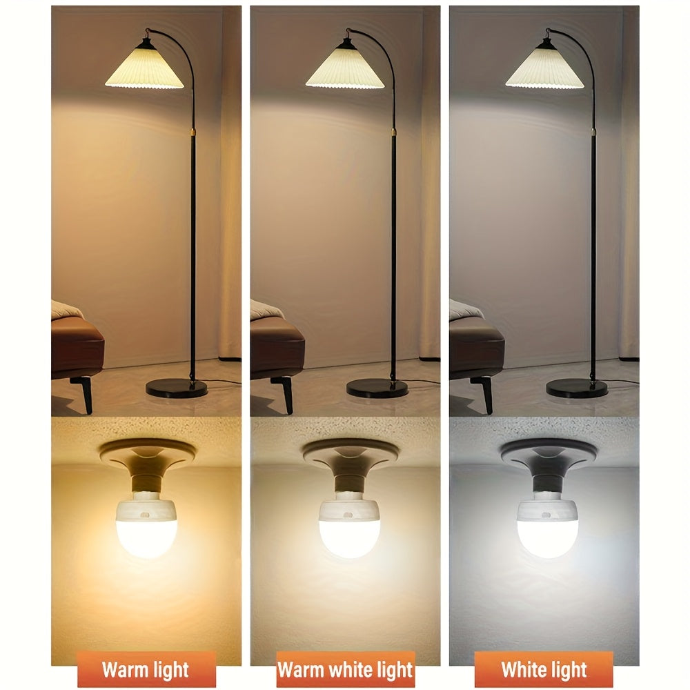 4PCS rechargeable smart LED light, E26/E27 base, with remote control for adjustable color temperature and brightness LED light, USB rechargeable light, suitable for living room, bedroom, chandelier, floor lamp