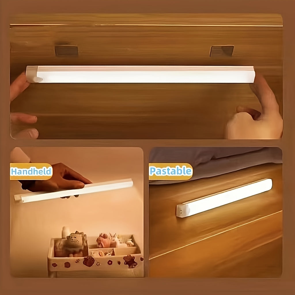 8-pack smart motion sensor LED light, household lighting tube, USB rechargeable + magnetic installation, suitable for cabinets, wardrobes, bookshelves, sinks, DIY night light. Bookshelf lighting, cabinet lighting, minimalist design