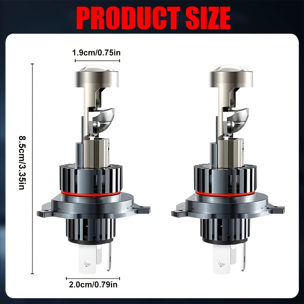 2-Pack H7-QK079 Model 9003 LED Headlight Bulbs, Compatible with 9005, 9006, H1, H11 Models, Emits 6500K White Light, 7535 CSP Chip, Brightness Up to 950%, Equipped with CANBUS Technology, Easy Installation, Suitable for High