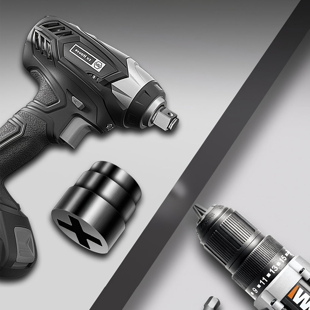 2-Piece Jack Wrench Tool Set – Essential Home Maintenance Accessory, Includes 1 Socket Wrench + 1 Hex Pneumatic Screwdriver | Multi-Purpose Hand Tool for Home Maintenance, Tire Change, Garage Repair & Emergency Fixes