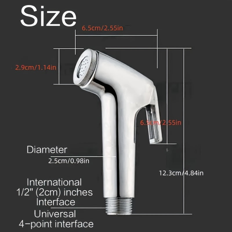 1pc Stainless Steel Bidet Sprayer - Toilet Sprayer, Toilet Cleaning Sprayer, Pressurized Gun Toilet Feminine Cleaner, Small Nozzle Toilet Flush Spray Head