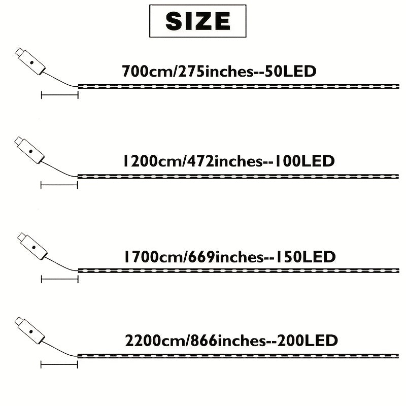 LED string light, 200/150/100/50 LED outdoor tube light, tubular light strip, with 8 modes, flexible tube light, suitable for bedroom, indoor, party, wedding, Christmas, New Year, Mother‘s Day, Hanukkah, trees, house decorative light strip IPX4