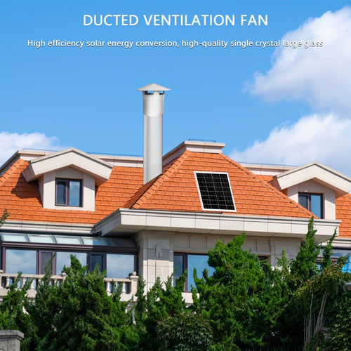 1PC Household Solar Fan, Roof Rain Cap Duct Exhaust Fan, 110mm Duct Fan with 8W Solar Panel & 160mm Duct Fan with 15W Solar Panel, White Solar Fan, Perfect for Boosting Air Circulation in Attic, Greenhouse, Chicken Coop and Pet House