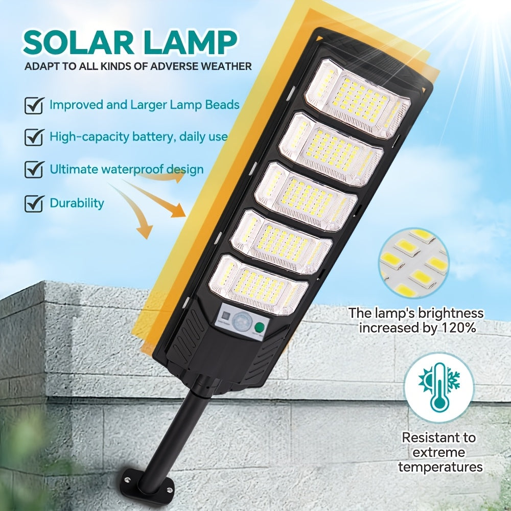 2 Pack Outdoor Solar Light, Home Backyard Dusk-to-Dawn Floodlight, with Wide Angle Motion Sensor, Remote Control, Solar Wall Light, Perfect for Commercial Courtyards, Gardens, Villas, Shop Entrances, Plazas, Sports Fields