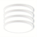 1/2/4-pack modern minimalist ultra-thin flush mount ceiling light - dimmable 2400 lumens, 3 color temperatures (warm/cool/daylight), plug-and-play 24W, 120V, black suitable for large spaces/high ceilings (plastic housing, ETL certified)