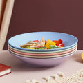5 Pieces, 9-Inch Deep Large Capacity Dinner Plate, Pasta Plate, Dessert Plate, Salad Plate – Perfect for Home, Dormitory, Kitchen, Restaurant, Parties – Tableware Accessories, Kitchen Supplies – 5 Colors