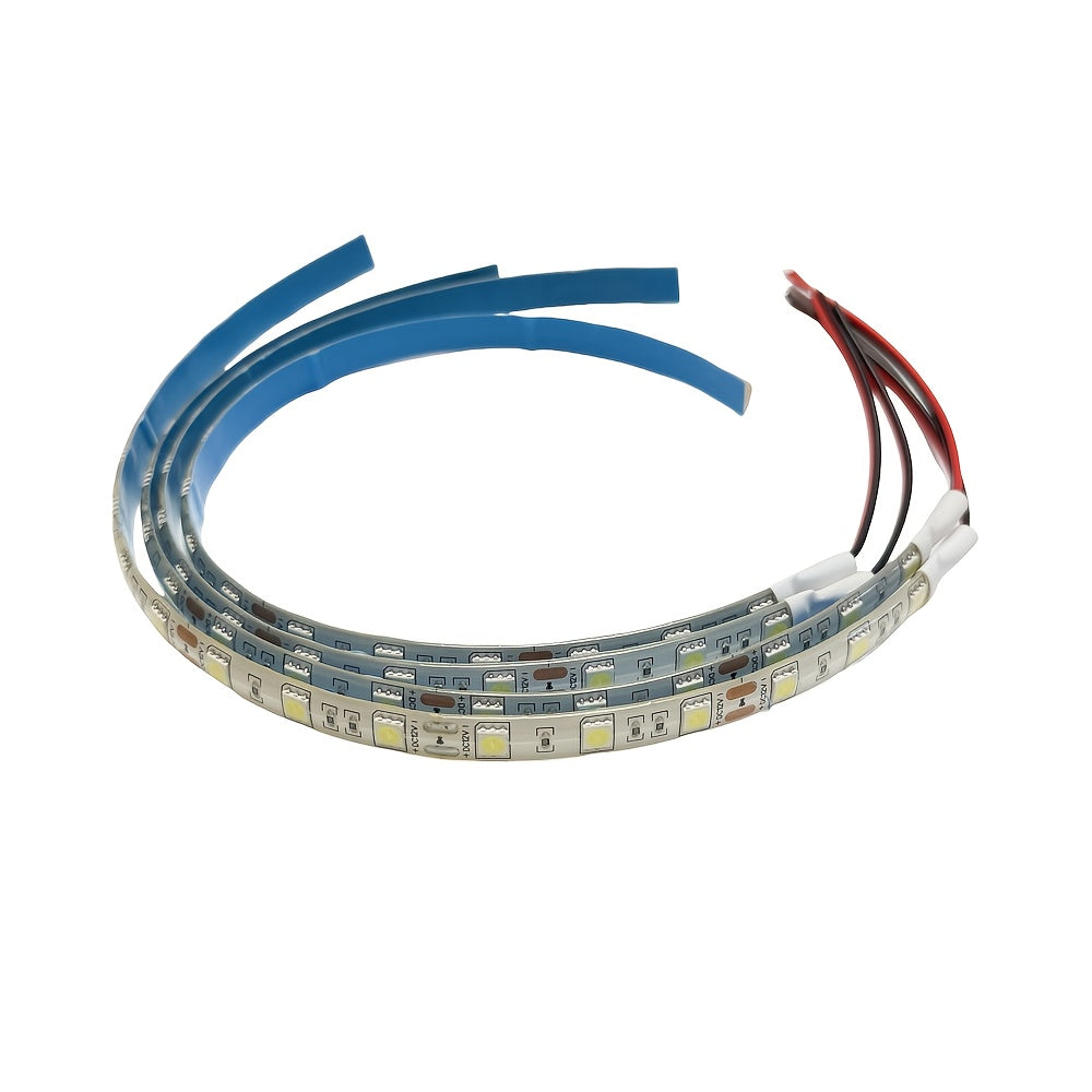 4条装 DC12V LED 灯条5050 SMD-10 厘米/3.94 英寸（6 个 LED灯珠）+30 厘米/11.81 英寸（18 个 LED灯珠）柔性可剪裁带背胶，适用于照明、家居装饰（白色/红色/蓝色）