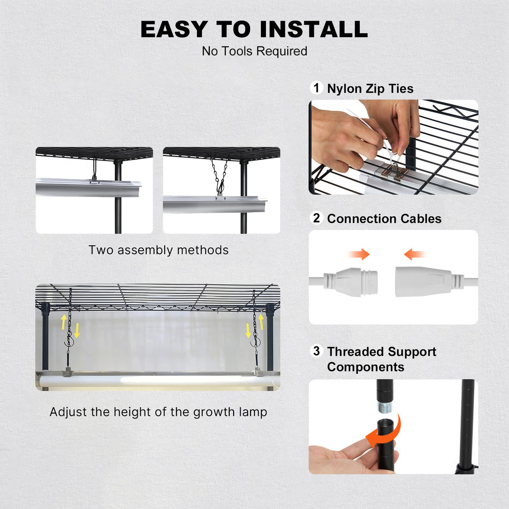 VEVOR DIY Plant Stand with Grow Light, 6-Tier, 192W, 70.9" H, Full Spectrum LED Plant Growing Shelf