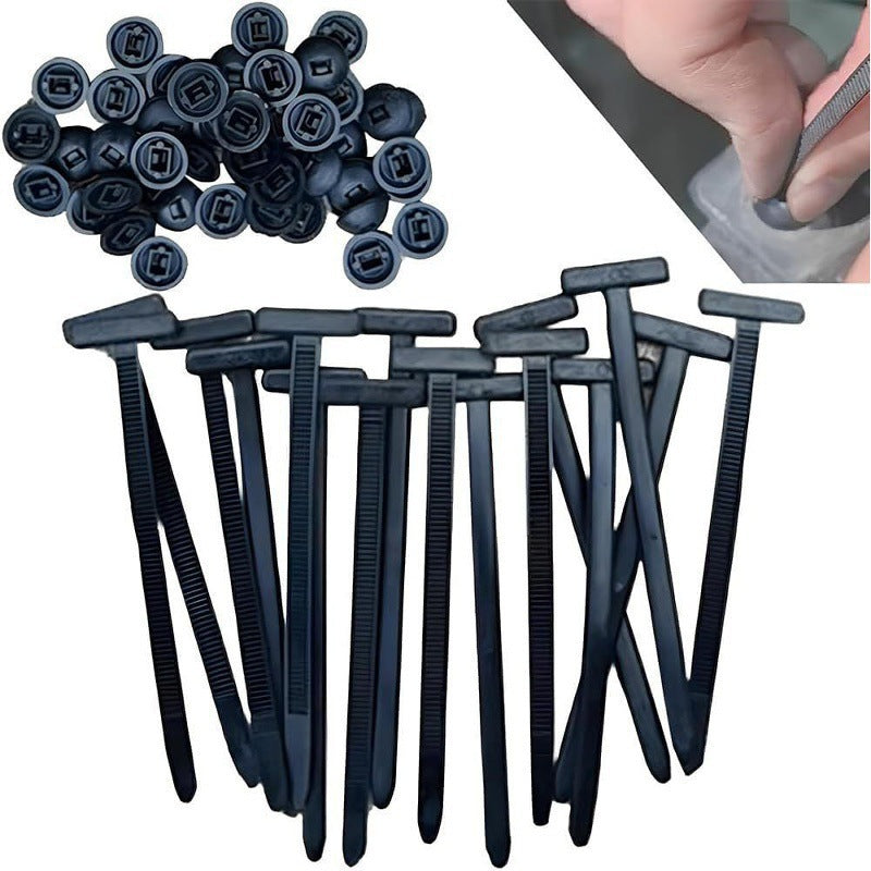 60pcs Nylon Self-Locking Cable Tie Mounts – Durable Plastic Fasteners for Auto Repair, Cable Management & Home, Multi-Purpose Fixing