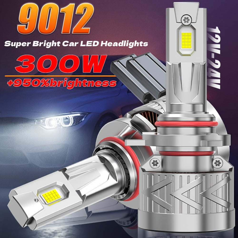2pcs LED Car Headlight Bulbs, H16/H11/H9/H8 9005/HB3, 9570 CSP Chip, Plug-and-Play, 12-24V, Canbus, High/Low Beam LED Light, H1 H4/HB2 H7/H18 9006/HB4 9012-O134, No Battery Included, 60000LM, 300W