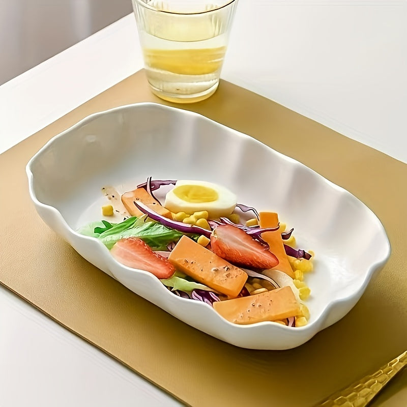 2-Piece Set Elegant 10-Inch White Scalloped Edge Dinner Plates – Perfect for Home Dining & Entertaining – Microwave Safe & Dishwasher Safe