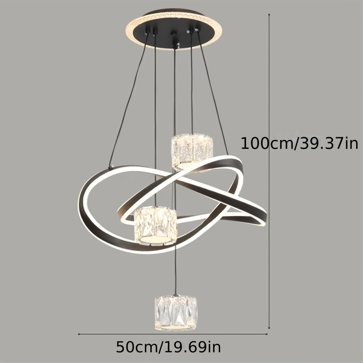 Modern LED Pendant Light 3-Color Dimmable Kitchen Island, Dining Room, Living Room Hanging Ceiling Light, Height Adjustable, Contemporary Home Decor, Living Room Lighting, Stylish Ceiling Light, Minimalist Pendant