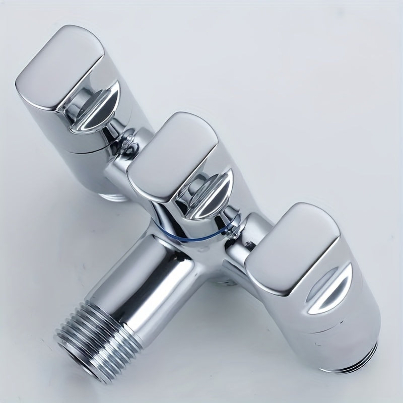 3-Way Stainless Steel Water Divider - Wall Mount 3-Control Valve, Independent Handles, Corrosion-Resistant, Space-Saving - For Kitchen, Bathroom, Balcony - Compatible with Faucet, Heater, Small Sink