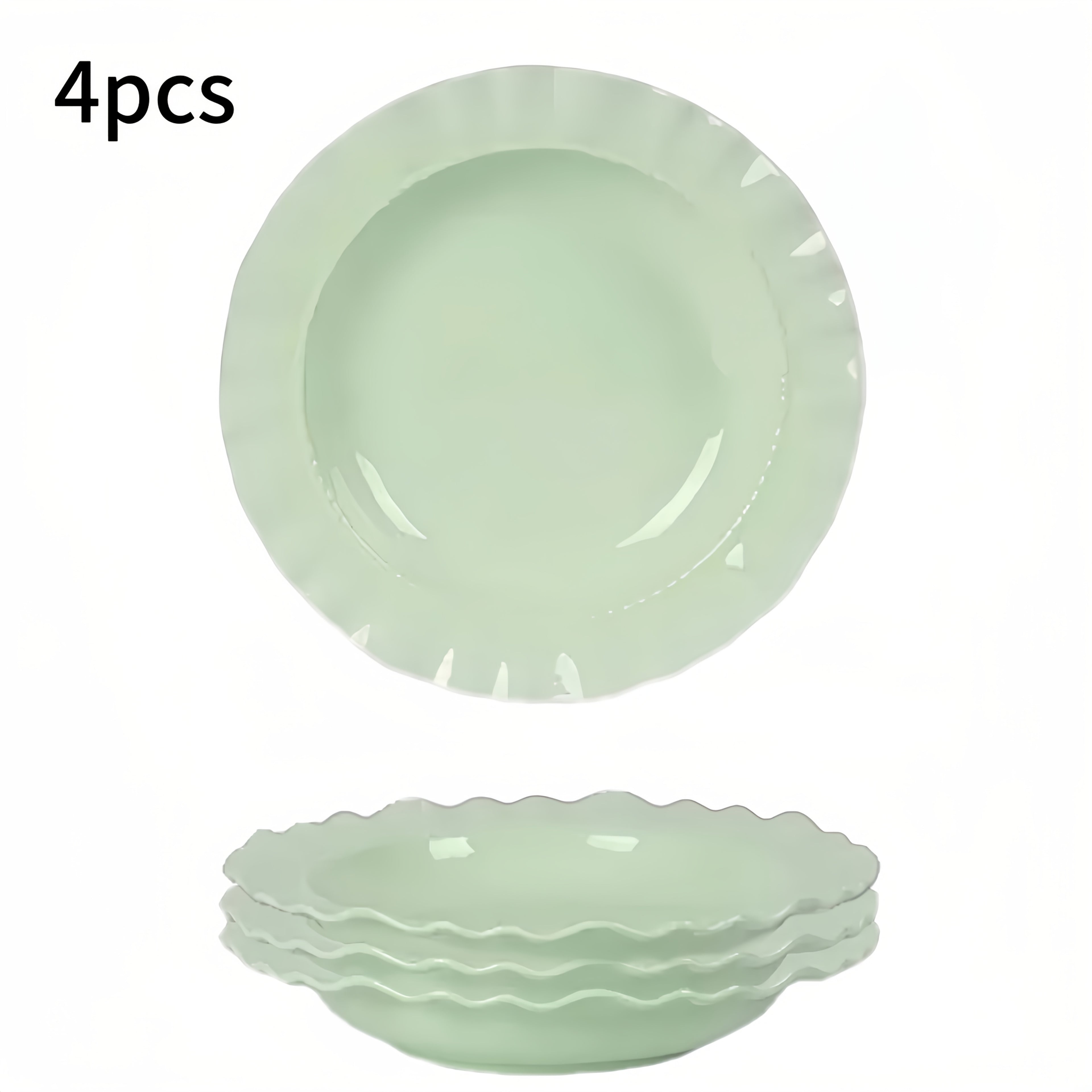 Cream-Style French Lace Western Dinner Plate, Reusable PP Plastic Home Tableware, Serving Plate, Soup Plate, Deep Plate & Bowl Set – Perfect for Cold Dishes, Deli, Desserts, Party Food, Stackable Storage