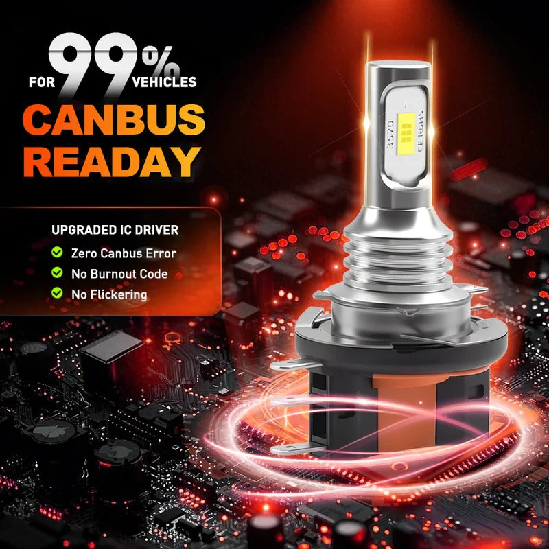 2 只装 H15 LED 日间行车灯 远光灯泡 715 型 超亮白光 6000K 升级款灯泡 12V