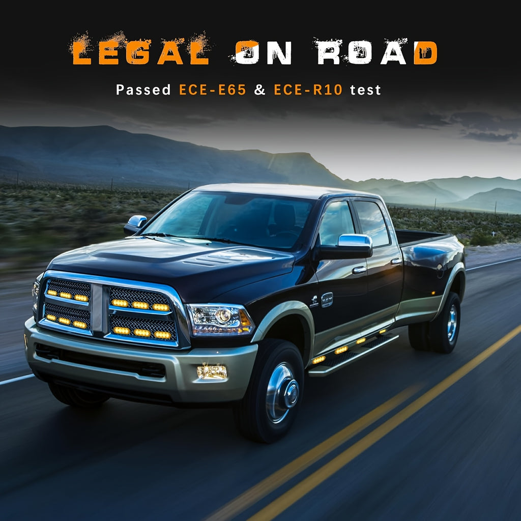 2-Pack Truck Light Bar, Grille LED Strip Light, Trailer Light, Amber Traffic Marker Light