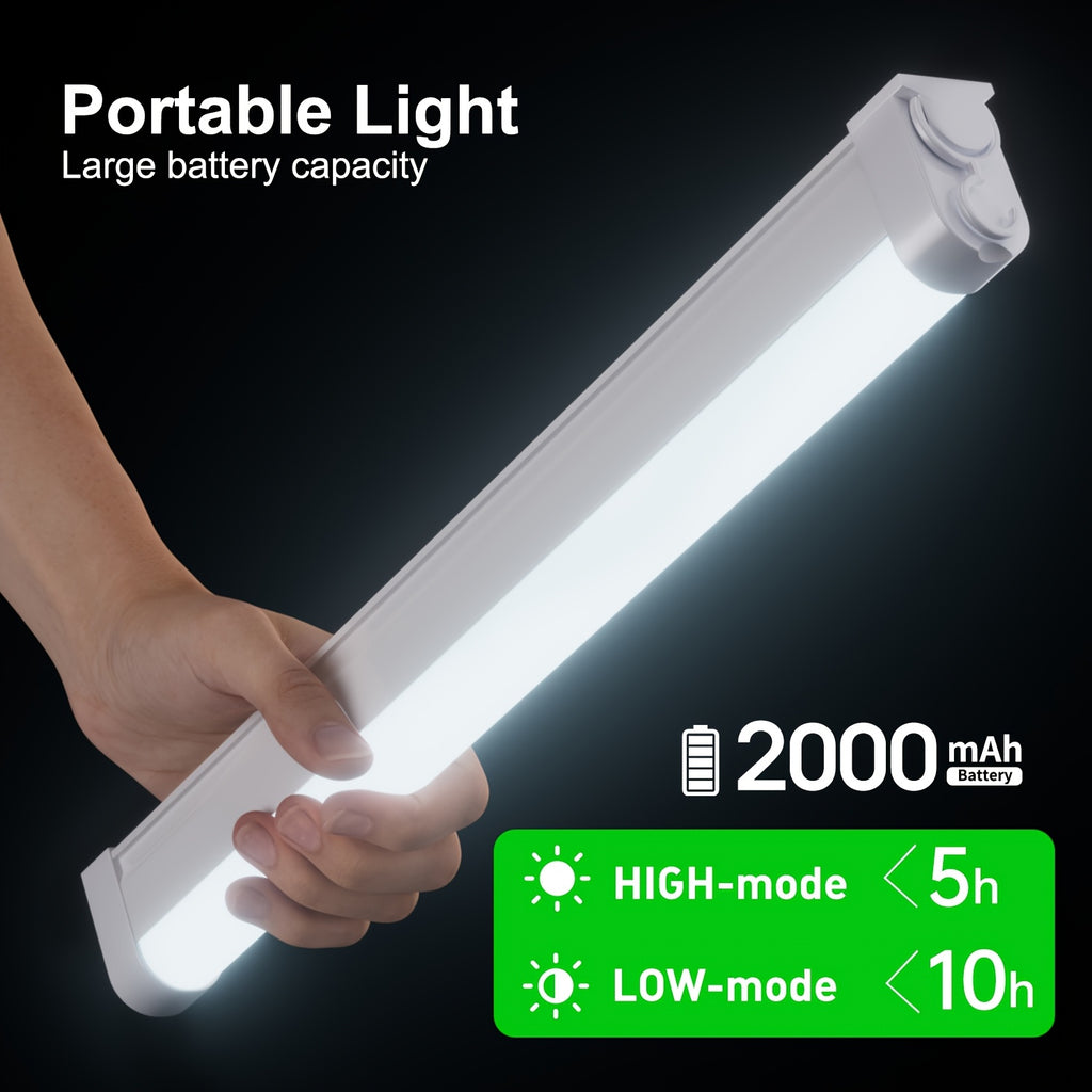 Rechargeable Portable Lamp, Multiple Dimming Modes with Stepless Dimming, Built-in Hook for Hands-Free Use, Ideal for Emergencies (No Remote, Button Control), Camping, Fishing, BBQ