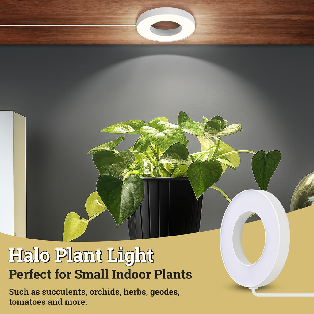 LED Plant Grow Light, Auto On/Off with 3 Adjustable Color Modes, Full Spectrum Plant Lamp, 10 Brightness Levels & Timing Mode, Ideal for Indoor Plants, Herbs and Flowers. Durable Plastic Construction, USB Powered, No Battery Required