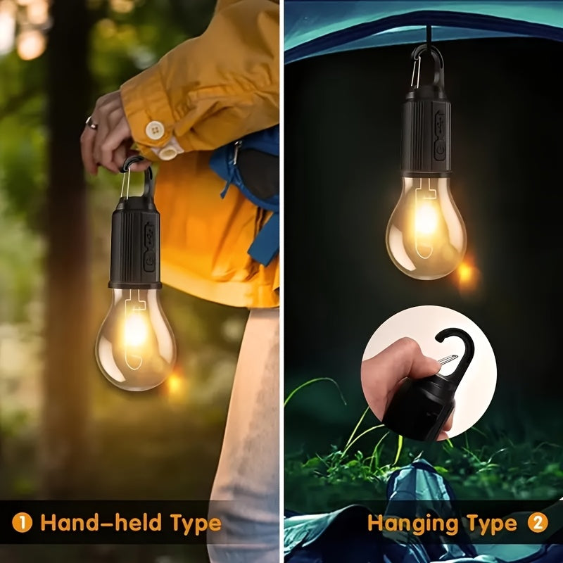 3/5-pack solar bulbs, LED camping light, 3 lighting modes, built-in battery, outdoor hanging tent light, portable solar lantern, suitable for camping, hiking, fishing, festivals