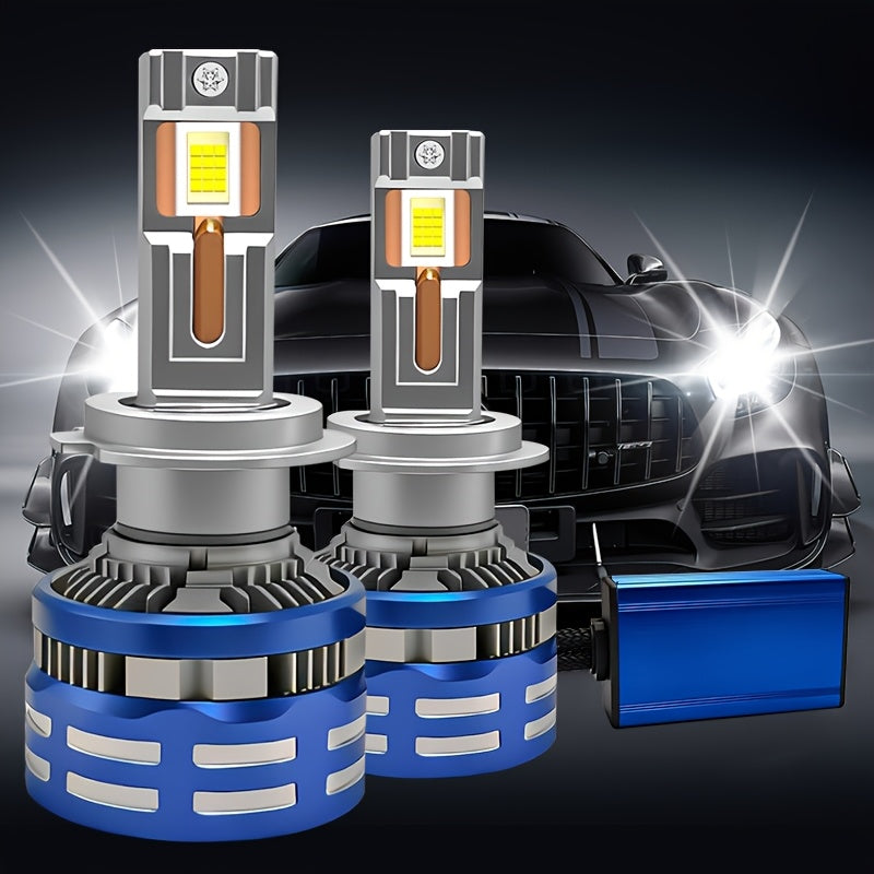 2-Pack H11 Car LED Headlights, H4 LED Headlights, 59400 Lumens, 6500K White Light, Compatible with H4/9003/HB2, 9005/HB3, 9006/HB4, 9012, H11/H9/H8/H7/H18, H1-QY024 Models, CSP Chip, Supports CAN Bus Error-Free Mode