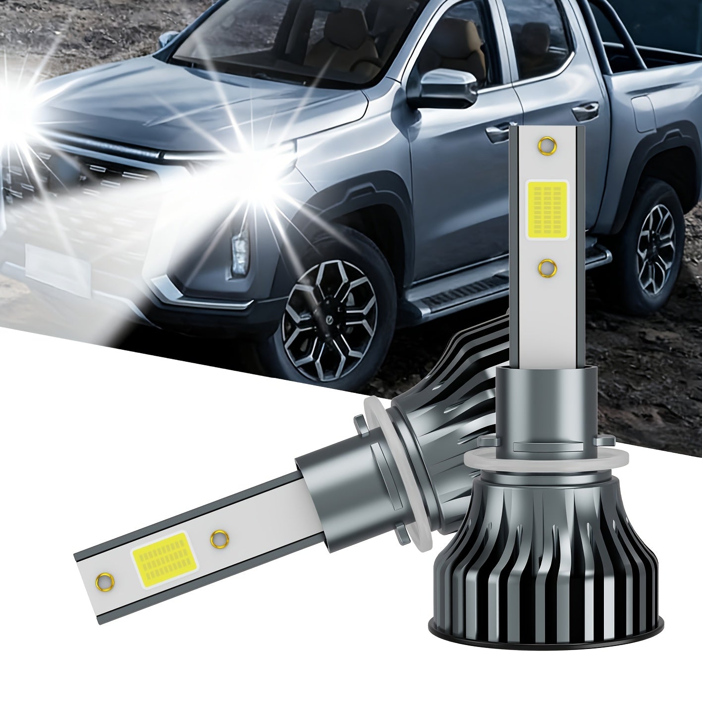 2-Pack 50000 Lumens H4 H7 H11 9005 HB3 9006 HB4 9004 9007 H13 High Power LED Car Bulbs 6500K 12V Car Light