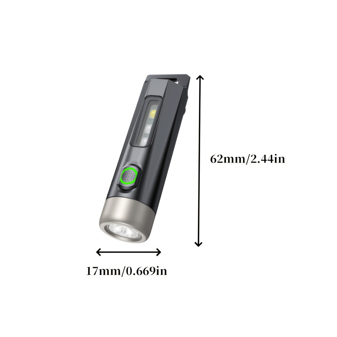Philips Bright Mini Flashlight, Portable with Keychain Clip, UV Light Flashlight, Type-C Rechargeable, Essential for Night Commuting & Travel