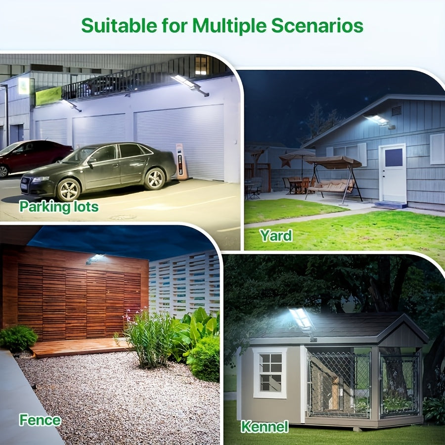 1 LED Solar Street Light, Outdoor Parking Lot Light, Garden Solar Lighting (Dusk to Dawn), Wide Angle Motion Sensor and Remote Control Function, Perfect for Courtyard Garden, Patio, Road Lighting